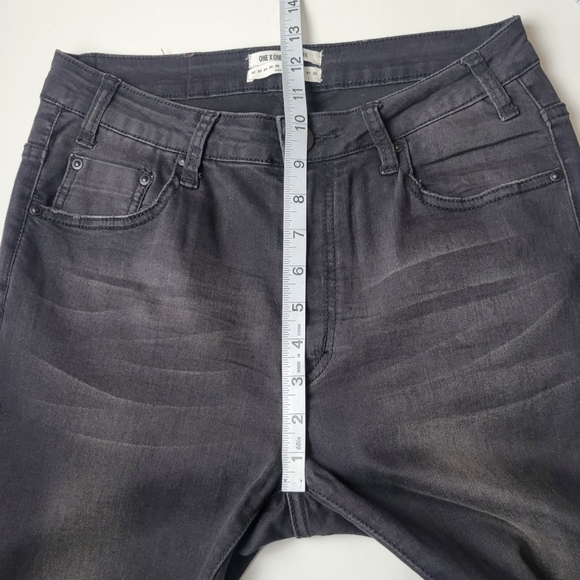 One Teaspoon Freebirds ll High Waist Skinny Jeans Raw Hem Black 28 - Picture 11 of 13